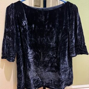 Banana Republic Navy Velvet Blouse